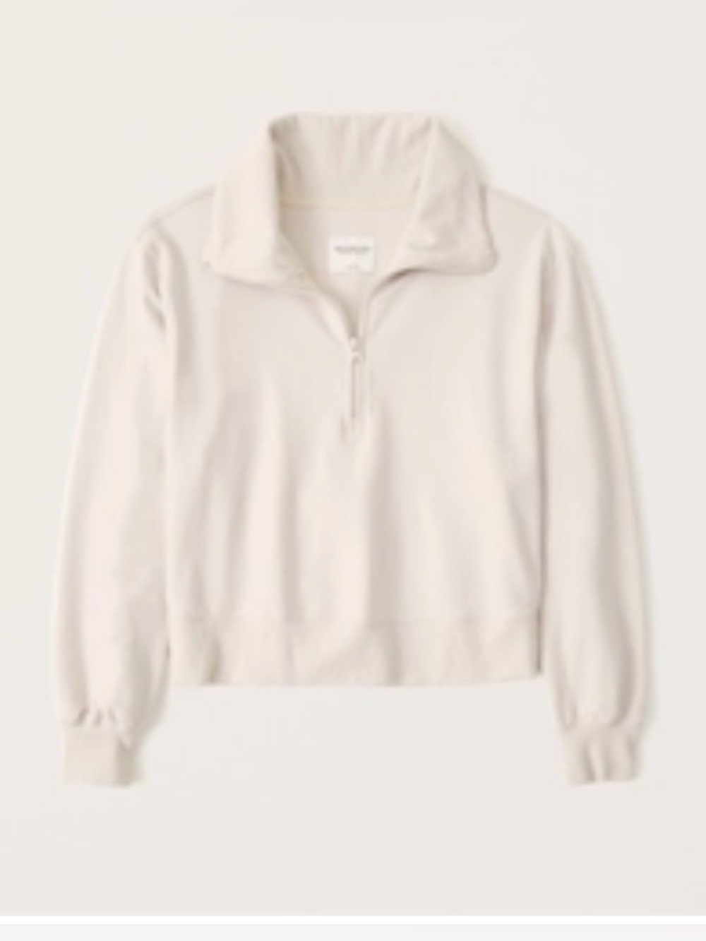 NWOT Abercrombie Luxe Terry Wedge 1/2 zip size S